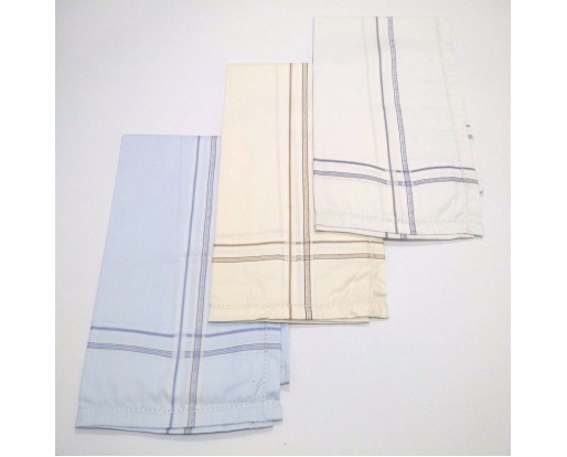 SET 3 Men's Gents Solid Plain Cotton Handkerchief Hanky BIG LARGE Wedding Gift 8